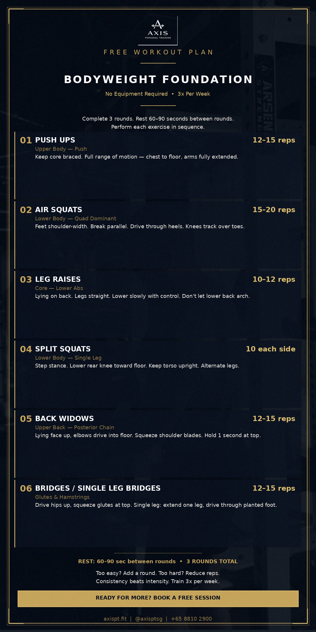 AXIS PT Free Bodyweight Workout Plan